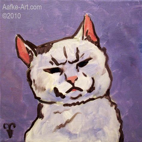 Funny Cat Painting at PaintingValley.com | Explore collection of Funny ...