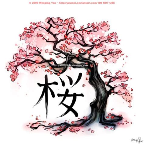 Cherry Blossom Tattoo - Falling Petals & Japanese Kanji Symbol For Inner Strength...possibly My ...