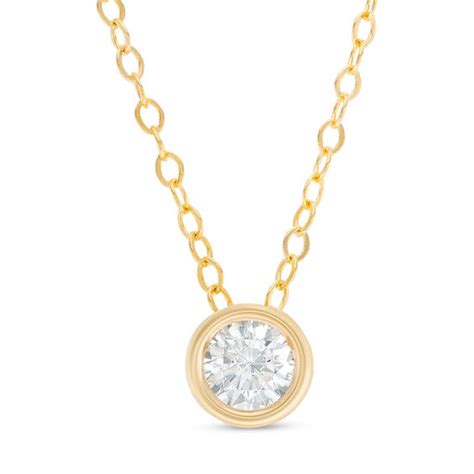 1/4 CT. Diamond Solitaire Pendant in 14K Gold | Zales