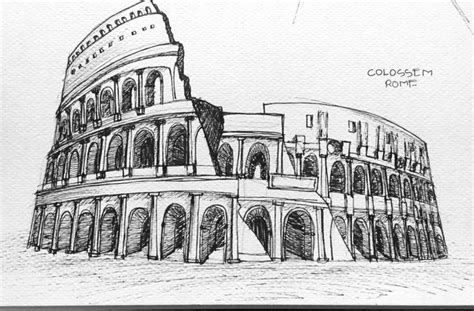 Colosseum - Rome | Scenery paintings, Architecture sketch, Colosseum rome