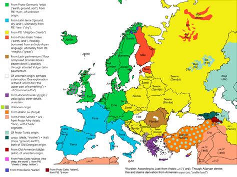 Etymology map of the name for the Earth : r/etymologymaps