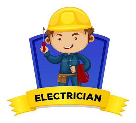 Occupation wordcard with word electrician 417801 Vector Art at Vecteezy