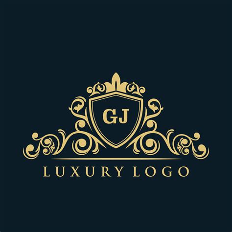 Letter GJ logo with Luxury Gold Shield. Elegance logo vector template ...