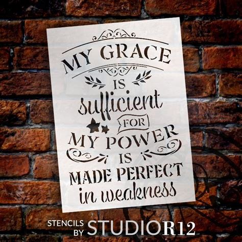 My Grace is Sufficient Stencil by Studior12 DIY Embellished - Etsy ...