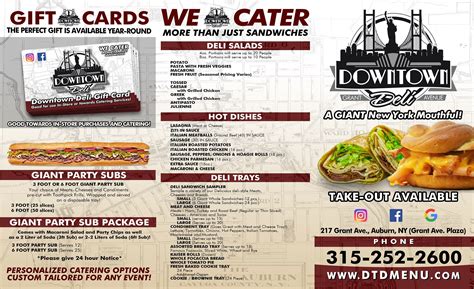 Catering Menu — Downtown Deli