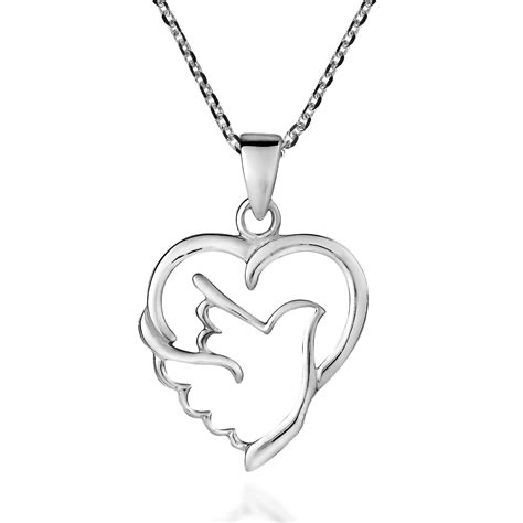 Holy Spirit Dove of Love and Peace .925 Sterling Silver Necklace ...