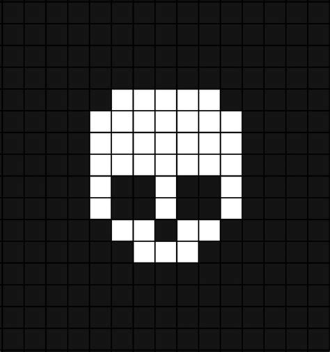 Skull (without jaw) Pixel Art | Pixel art, Pixel art grid, Minecraft ...