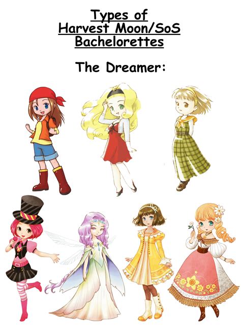 Types of Bachelorettes: The Dreamer : r/harvestmoon