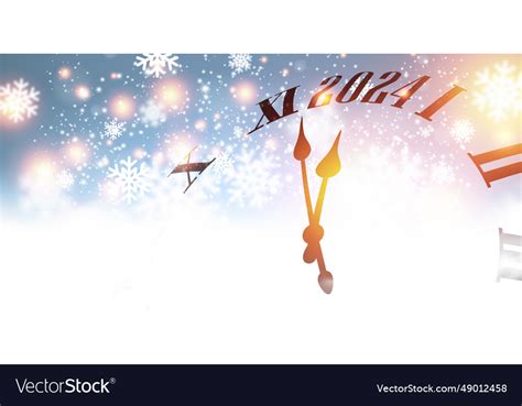 New year 2024 countdown clock over silver Vector Image