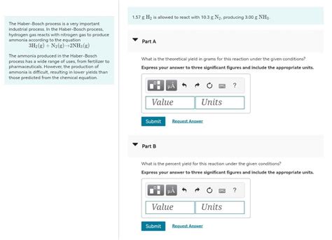 Solved The Haber-Bosch process is a very important | Chegg.com