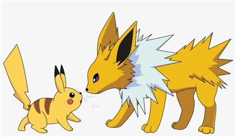 Pikachu And Jolteon Pokémon Love - Pokemon Jolteon Vs Pikachu Transparent PNG - 1050x745 - Free ...