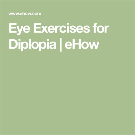 Vision Therapy Exercises For Double Vision – Online degrees