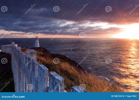 Lighthouse Sunrise stock photo. Image of historic, building - 58674414