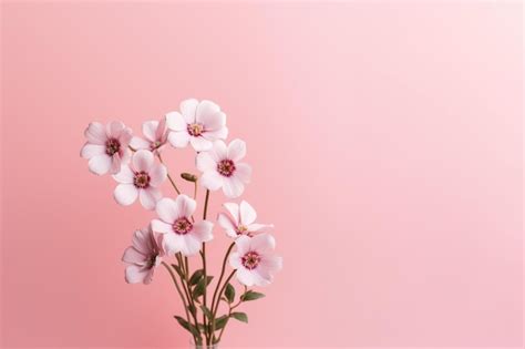 Premium AI Image | flowers on pink background minimalistic