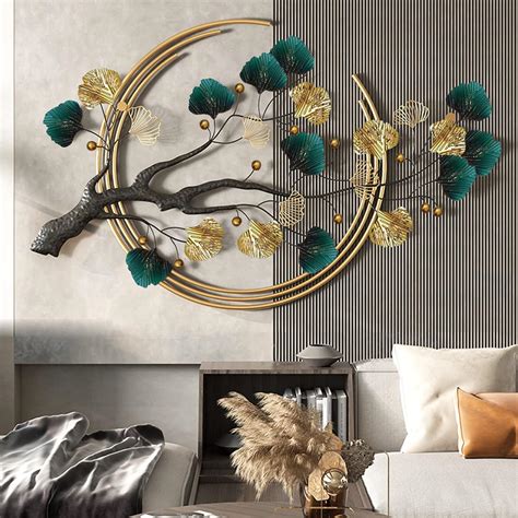 Buy Ainydie 3D Metal Wall Art Decor, Creative Handmade Large Ginkgo ...