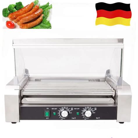 Commercial 11 roller Hot Dogs Grill Automatic Electric Stainless Steel Hotdog Heating Equipment ...