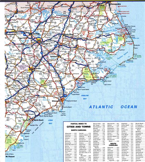 Map of South Carolina state with highway,road,cities,counties. South ...