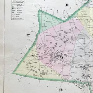 Marlboro Township Map Original 1889 Monmouth County Atlas - Etsy