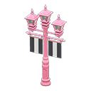 Street lamp with banners - Pink - Black | Animal Crossing (ACNH) | Nookea
