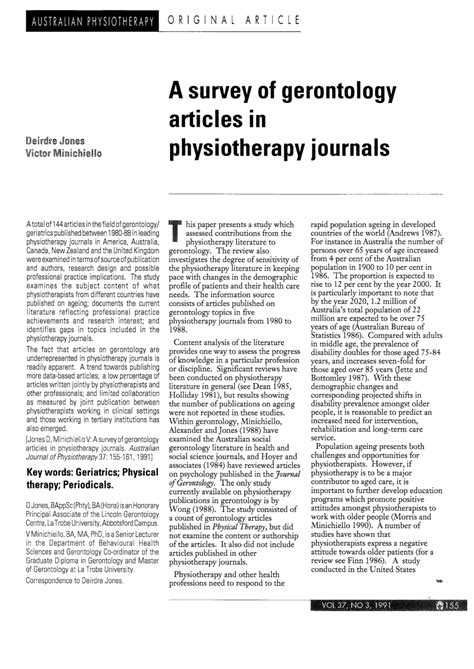 (PDF) A survey of gerontology articles in physiotherapy journals