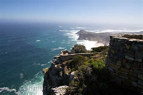 Kaap de Goede Hoop vanaf Cape Point bij Kaapstad in Cape Peninsula ...