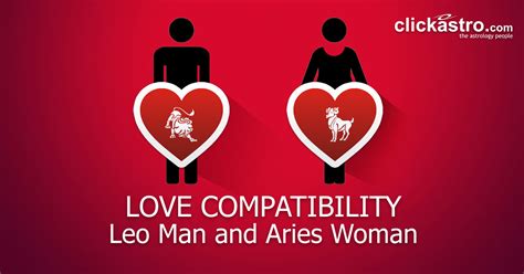 Leo Man and Aries Woman - Love Compatibility from Clickastro.com