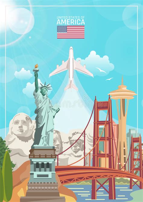 Welcome To USA. United States of America Poster with American ...