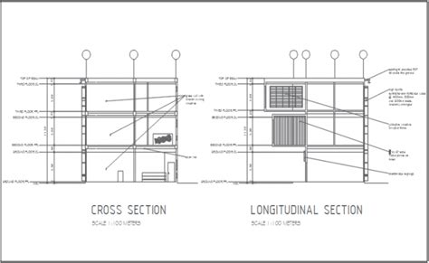 Cross section plan and longitudinal section plan detail dwg file