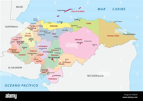 Honduras Mapa Detallado Con Subdivisiones Mapa Administrativo De ...