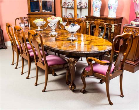 Antique Queen Anne Style Dining Table and Eight Chairs, circa 1920 at ...