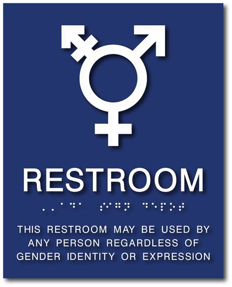 All Gender Restroom Sign with Braille and Gender Neutral Symbol Gender ...