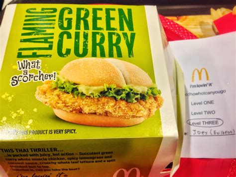 Food Review - McDonald's Spicy Challenge Burgers: Flaming Green Curry ...