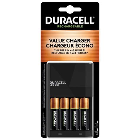 Duracell Ion Speed 1000 NiMh Battery Charger with 4 NiMh AA ...