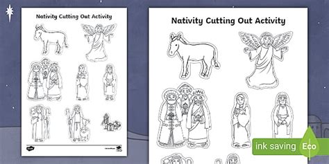 Nativity Cutting Out Activity (teacher made) - Twinkl