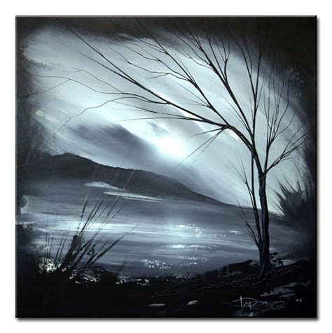 Landscape 121 black and white abstract art landscape painting | Abstract art landscape, Abstract ...