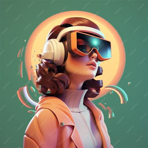 Free AI Image | 3d rendering of woman with vr glasses