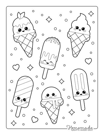 Ice Cream Coloring Pages for Kids & Adults