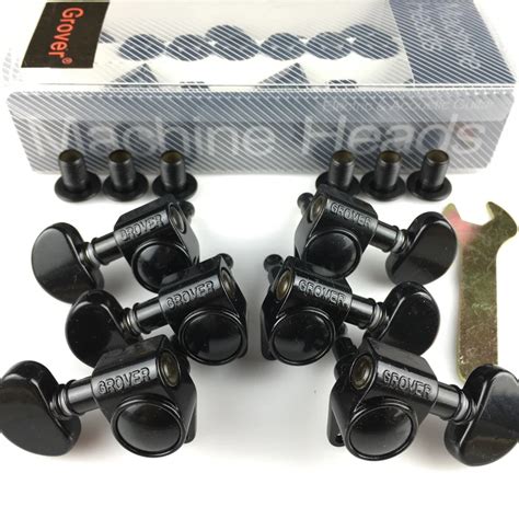 100% Original Grover Guitar Machine Heads Tuners 1Set 3R 3L Black ...