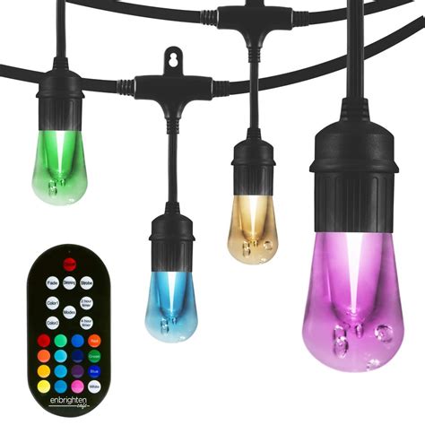 Enbrighten 12-bulb 24 ft. Vintage Seasons Integrated LED Color Changing Cafe String Lights ...