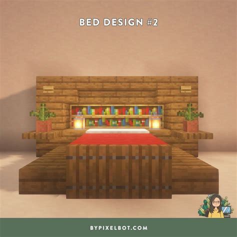 20 Beautiful Minecraft Bed Design Ideas (Double Bed Edition) — ByPixelbot | Minecraft bed design ...