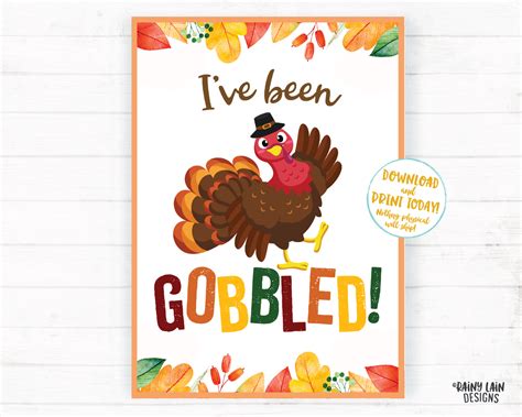 You've been gobbled printable set Editable You've been gobbled tag and ...