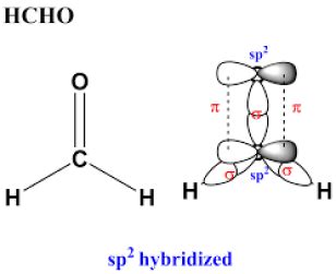 CH2O lewis structure, molecular geometry, bond angle, hybridization?