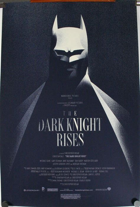 DARK KNIGHT RISES, Original Batman Mondo Olly Moss Limited Edition Screenprint Numbered MOvie ...