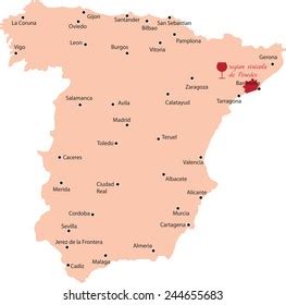 Map Region Penedes Spain Stock Vector (Royalty Free) 244655683 ...