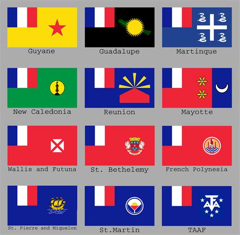 Overseas France flags redesign (album in comments) : r/vexillology