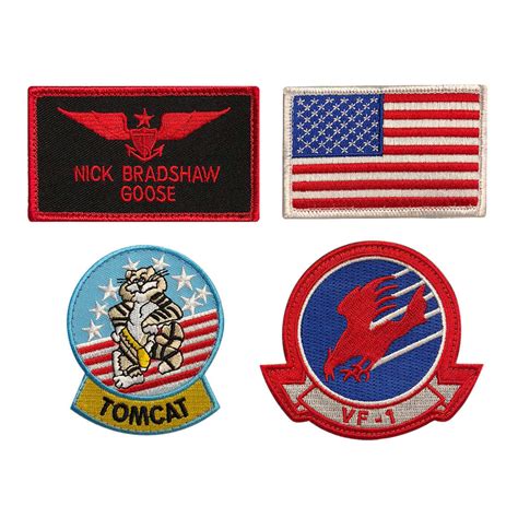 Top Gun Nick Bradshaw Goose 4pc Patch Set (Embroidered Hook) – MILTACUSA