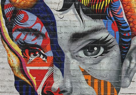 Audrey Hepburn pop art graffiti painting murals - TenStickers