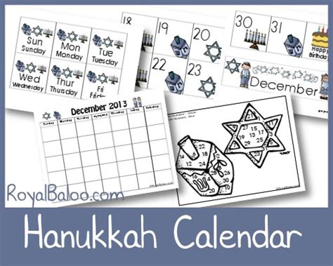 Hanukkah Calendar Cards - Royal Baloo