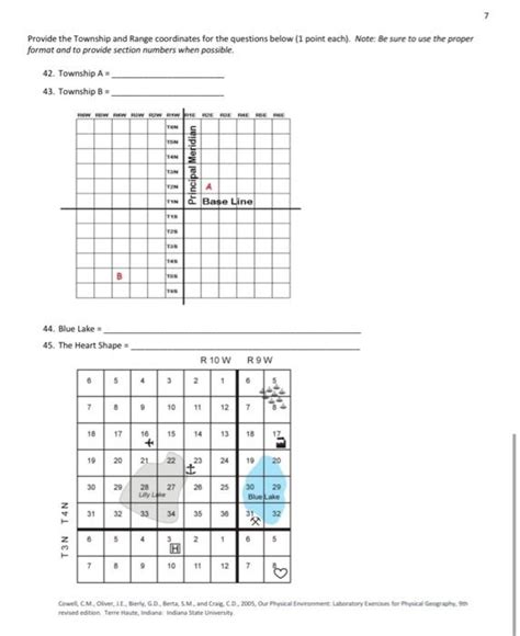 Solved Provide the Township and Range coordinates for the | Chegg.com