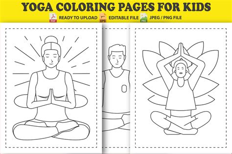 Yoga Coloring Pages for Kids Graphic by Adobe Master · Creative Fabrica